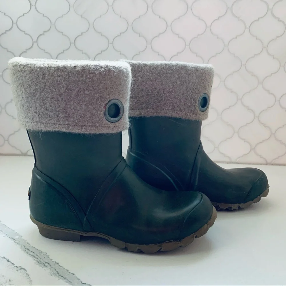 Bogs Becca Solids Waterproof Rain Boots Dive Green 6 - Picture 4 of 8